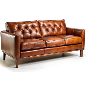 The stylish leather sofa on wooden legs nice image use ai generator sxd