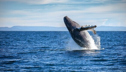 Fototapeta premium ballena saltando en el mar