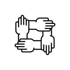 Fototapeta premium Teamwork outline icons, minimalist vector illustration ,simple transparent graphic element .Isolated on white background