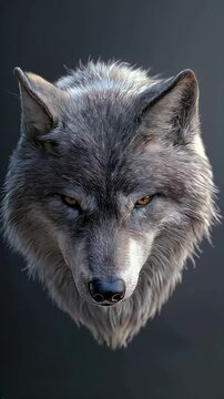 3D animation of a wolf nodding it's head yes, useful for concepts such as agreement, approval, understanding, communication, nature, animal