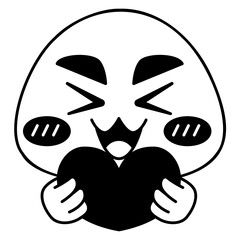 Love Face Emoji Black fill Color