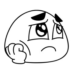 Miss Face Emoji Black fill Color