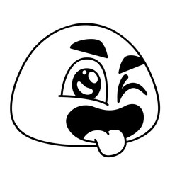 Silly Face Emoji Black fill Color