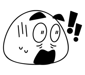 Shocked Face Emoji Black fill Color