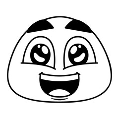 Smile Happy Face Emoji Black fill Color