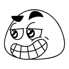 Smirking Face Emoji Black fill Color