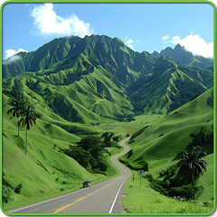 Fototapeta premium A highway in rural Colombia with no road signs