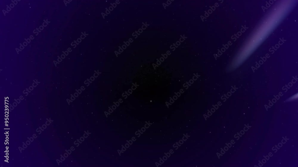 Poster moving stars and comets in deep space animation