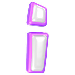 i Purple And White Font 3D Rendering