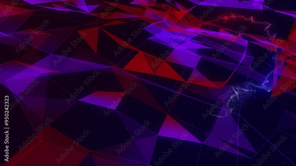 Wall mural Forming abstract animation, geometric shapes in red and purple