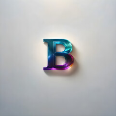 dynamic metallic letter b with bold colorful effects and sleek design for creative typography projects