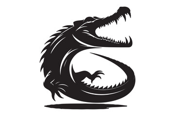 Crocodile silhouette vector illustration