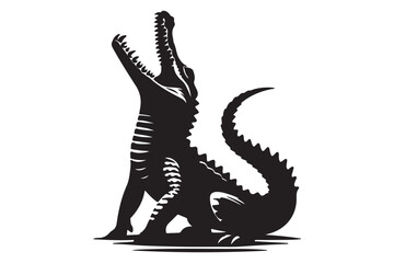 Crocodile silhouette vector illustration