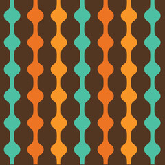 70's Retro Seamless Pattern. 60s and 70s Aesthetic Style.