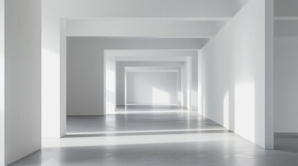 Fototapeta premium Empty space in white architecture