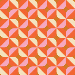 70's Retro Seamless Pattern, 60s and 70s Aesthetic Style, vector pattern