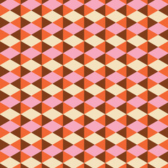 70's Retro Seamless Pattern, 60s and 70s Aesthetic Style, vector pattern
