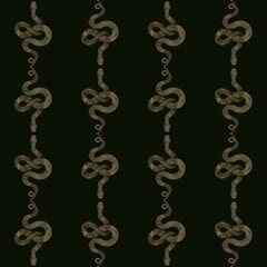 Obraz premium A pattern of intertwined snakes on a dark background creates a striking design