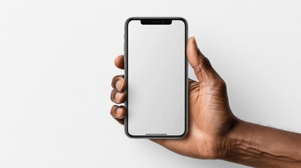 Picture of mobile phone with blank screen There's a person's hand showing. Take it and offer wallpaper for sale. or various illustrations