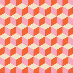 70's Retro Seamless Pattern. 60s and 70s Aesthetic Style. 