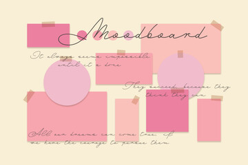 Vector photo collage template moodboard pictures grids vector illustration