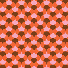 70's Retro Seamless Pattern. 60s and 70s Aesthetic Style.