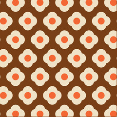 70's Retro Seamless Pattern. 60s and 70s Aesthetic Style.