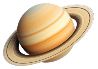 PNG Saturn planet with beautiful rings