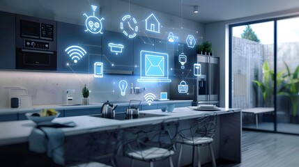 Smart kitchen with appliances connected to the Internet of Things , smart kitchen, Internet of Things