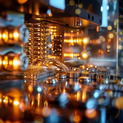 Obraz premium Close-Up of Quantum Computer Components