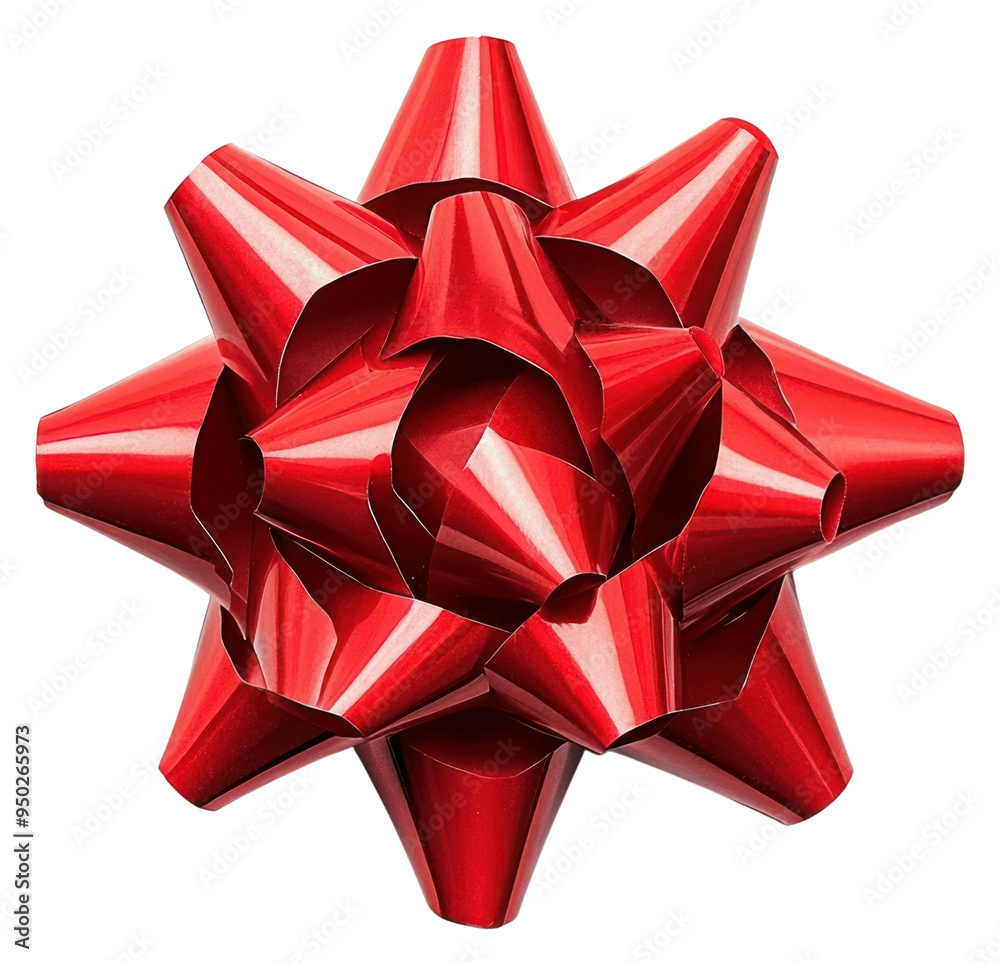 Sticker PNG Shiny red gift bow