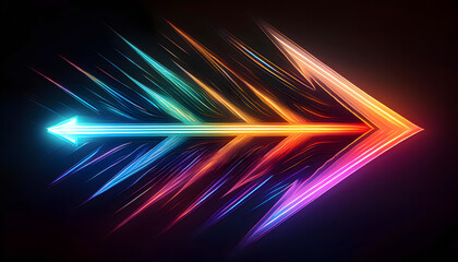 Glowing Abstract Lines in Motion or Colorful Light Waves in Night Motion