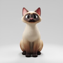 Siamese Cat Cartoon 3D
