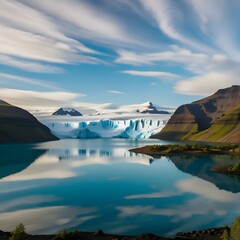 Naklejka premium Blue lake in Iceland 