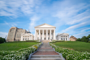 Virginia State Capitol Building in Richmond Virginia. Daytime Long Exposure.