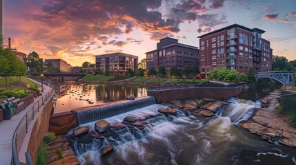 Sunset over Greenville, South Carolina