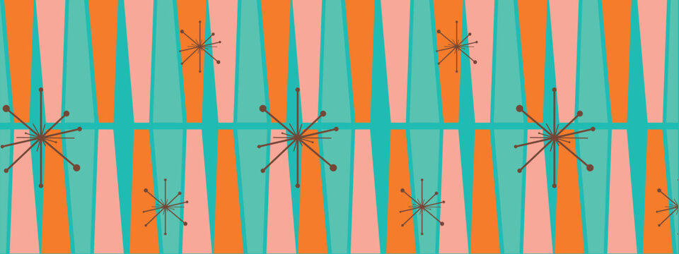 50s Mid Century Modern Seamless Pattern