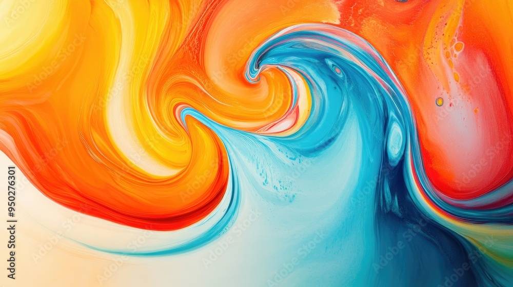 Wall mural Liquid abstracts swirling in vibrant motion