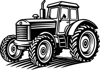 Tractor Vector silhouette illustration