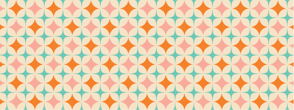 Fototapeta 50s Mid Century Modern Seamless Pattern