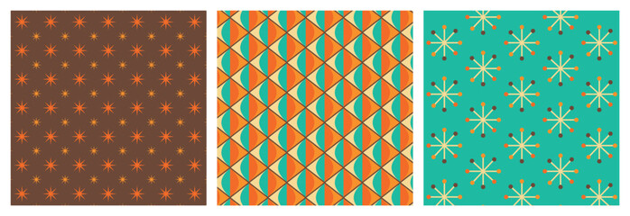 50s Mid Century Modern Pattern Bundle Set, 1950s Atomic Patterns