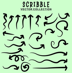 Set of hand drawn doodle abstract scribble. Vector design elements.
