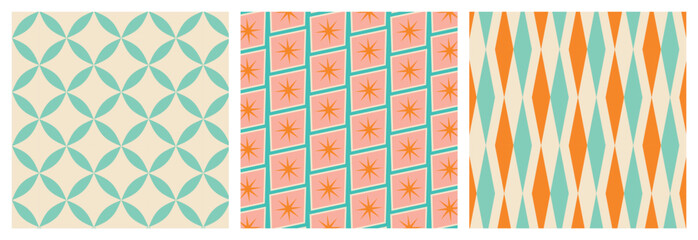 50s Mid Century Modern Pattern Bundle Set, 1950s Atomic Patterns
