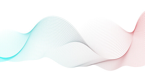 Fototapeta premium Vector white and blue digital wave modern carve blend stripe line flowing technology white line glowing element moving creative concept science technology crate for thin texture vector background.