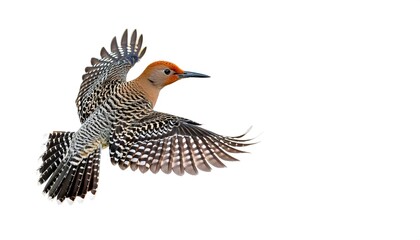 northern flicker or common flicker - Colaptes auratus - native to most of North America, parts of Central America, Cuba, and the Cayman Islands, and is one of the few woodpecker species that migrate