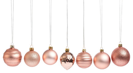 PNG Elegant rose gold Christmas ornaments