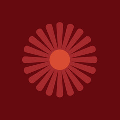 70s Retro Flower Clipart Elements Vector Design, in red, orange and yellow colors, flowers