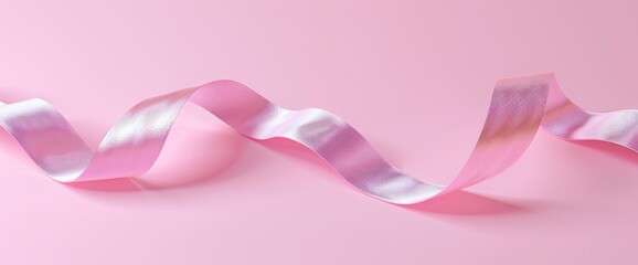 Pink Satin Ribbon on Pink Background