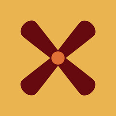 70s Retro Flower Clipart Elements Vector Design, in red, orange and yellow colors, flowers