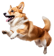 PNG Energetic corgi mid-air leap